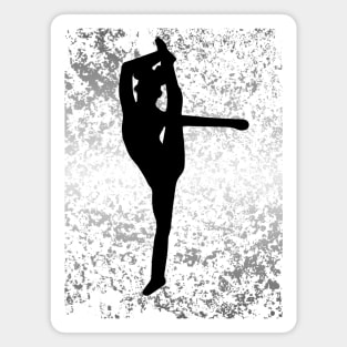 Cheer Silhouette on Silver Flake Design Magnet